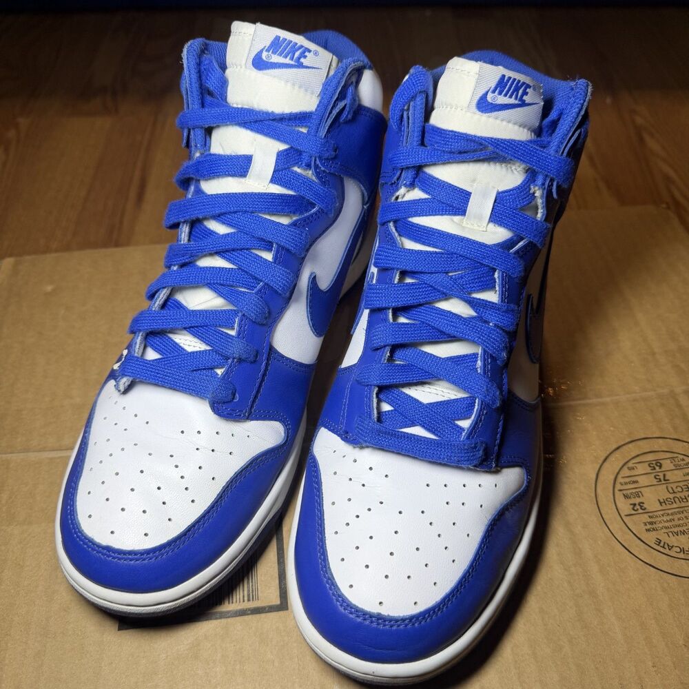 Nike Dunk High Game Royal Kentucky Mens 10 White Blue DD1399-102 Clean